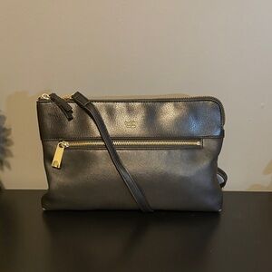 TUTILO Black Crossbody Bag with Gold Accents